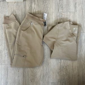 Figs Latte joggers and shirt set